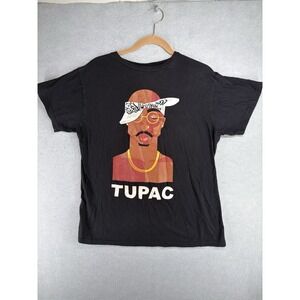 Tupac Cross Colours Black Shirt‎ Adult Sz M Hip Hop Rap Streetwear 90s Vintage